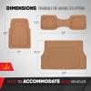 imageMotor Trend FlexTough 4Piece Heavy Duty Floor Mats for Cars Trucks SUVs Automotive Floor Mats Car Mats Full Set Front Rear ampamp Cargo TrimToFit SemiCustom Deep Dish All Weather Rubber Mats  GrayBeige