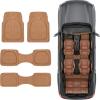 imageMotor Trend Original FlexTough Black Rubber Car Floor Mats for 3 Row Vehicles Front ampamp Rear 2nd Row Deep Dish All Weather Automotive Heavy Duty Trim to Fit Automotive Liners for Cars Truck Van SUVBeige