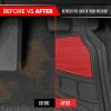 imageMotor Trend TwoTone Focus Rubber Car Floor Mats for Autos SUV Truck ampamp Van  AllWeather Waterproof Protection Front ampamp Rear Liners Trim to Fit Most VehiclesRed