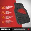 imageMotor Trend TwoTone Focus Rubber Car Floor Mats for Autos SUV Truck ampamp Van  AllWeather Waterproof Protection Front ampamp Rear Liners Trim to Fit Most VehiclesRed