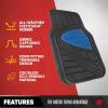 imageMotor Trend TwoTone Focus Rubber Car Floor Mats for Autos SUV Truck ampamp Van  AllWeather Waterproof Protection Front ampamp Rear Liners Trim to Fit Most VehiclesBlue