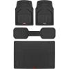 imageMotor Trend 943BG FlexTough Defender Car Floor Mats Next Generation Deep Dish Heavy Duty Contour Liners for Car SUV Truck ampamp VanAll Weather Protection Trim to Fit Most Vehicles BeigeBlack w Cargo Liner