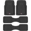imageMotor Trend Original FlexTough Black Rubber Car Floor Mats for 3 Row Vehicles Front ampamp Rear 2nd Row Deep Dish All Weather Automotive Heavy Duty Trim to Fit Automotive Liners for Cars Truck Van SUVBlack