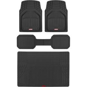 imageMotor Trend 943BG FlexTough Defender Car Floor Mats Next Generation Deep Dish Heavy Duty Contour Liners for Car SUV Truck ampamp VanAll Weather Protection Trim to Fit Most Vehicles BeigeBlack w Cargo Liner