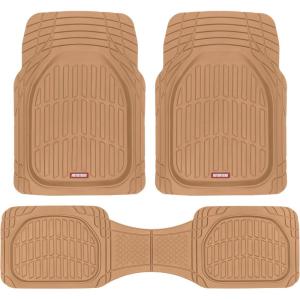 imageMotor Trend FlexTough Floor Mats for Cars Gray Deep Dish AllWeather Mats Waterproof TrimTo Fit Automotive Floor Mats for Trucks SUV Universal Liner Car AccessoriesBeige