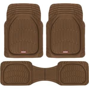 imageMotor Trend FlexTough Floor Mats for Cars Gray Deep Dish AllWeather Mats Waterproof TrimTo Fit Automotive Floor Mats for Trucks SUV Universal Liner Car AccessoriesBrown