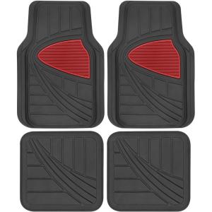 imageMotor Trend TwoTone Focus Rubber Car Floor Mats for Autos SUV Truck ampamp Van  AllWeather Waterproof Protection Front ampamp Rear Liners Trim to Fit Most VehiclesRed