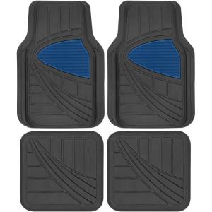 imageMotor Trend TwoTone Focus Rubber Car Floor Mats for Autos SUV Truck ampamp Van  AllWeather Waterproof Protection Front ampamp Rear Liners Trim to Fit Most VehiclesBlue