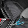 imageMotor Trend ChromeTech Car Floor Mats Full Set  Durable Rubber Floor Mats for Cars with Two Tone Accent All Weather Interior Protection for Front and Rear with NonSlip Backing Silver ChromeGray  Black