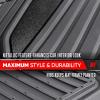 imageMotor Trend ChromeTech Car Floor Mats Full Set  Durable Rubber Floor Mats for Cars with Two Tone Accent All Weather Interior Protection for Front and Rear with NonSlip Backing Silver ChromeGray  Black