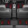 imageMotor Trend ChromeTech Car Floor Mats Full Set  Durable Rubber Floor Mats for Cars with Two Tone Accent All Weather Interior Protection for Front and Rear with NonSlip Backing Silver ChromeBlack  Red