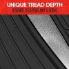 imageMotor Trend ChromeTech Car Floor Mats Full Set  Durable Rubber Floor Mats for Cars with Two Tone Accent All Weather Interior Protection for Front and Rear with NonSlip Backing Silver ChromeBlack  Silver Chrome