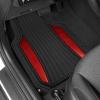 imageMotor Trend ChromeTech Car Floor Mats Full Set  Durable Rubber Floor Mats for Cars with Two Tone Accent All Weather Interior Protection for Front and Rear with NonSlip Backing Silver ChromeBlack  Red
