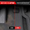 imageMotor Trend ChromeTech Car Floor Mats Full Set  Durable Rubber Floor Mats for Cars with Two Tone Accent All Weather Interior Protection for Front and Rear with NonSlip Backing Silver ChromeGray  Black