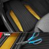 imageMotor Trend ChromeTech Car Floor Mats Full Set  Durable Rubber Floor Mats for Cars with Two Tone Accent All Weather Interior Protection for Front and Rear with NonSlip Backing Silver ChromeBlack  Gold