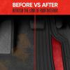 imageMotor Trend ChromeTech Car Floor Mats Full Set  Durable Rubber Floor Mats for Cars with Two Tone Accent All Weather Interior Protection for Front and Rear with NonSlip Backing Silver ChromeBlack  Red