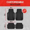 imageMotor Trend ChromeTech Car Floor Mats Full Set  Durable Rubber Floor Mats for Cars with Two Tone Accent All Weather Interior Protection for Front and Rear with NonSlip Backing Silver ChromeBlack  Gloss Black