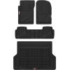 imageMotor Trend FlexTough Advanced Beige Rubber Car Floor Mats  Heavy Duty Trim to Fit All Weather Floor Mats for Cars Truck SUV  Automotive Car Interior Floor Liner Protection  Universal FitBlack