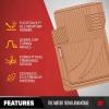 imageMotor Trend FlexTough Advanced Beige Rubber Car Floor Mats  Heavy Duty Trim to Fit All Weather Floor Mats for Cars Truck SUV  Automotive Car Interior Floor Liner Protection  Universal FitBeige