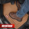 imageMotor Trend FlexTough Advanced Beige Rubber Car Floor Mats  Heavy Duty Trim to Fit All Weather Floor Mats for Cars Truck SUV  Automotive Car Interior Floor Liner Protection  Universal FitBeige