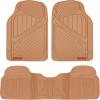 imageMotor Trend FlexTough Performance All Weather Rubber Car Floor Mats with Cargo Liner  Full Set Front ampamp Rear Odorless Floor Mats for Cars Truck SUV BPAFree Automotive Floor Mats GrayBeige Tan