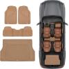 imageMotor Trend FlexTough Performance All Weather Rubber Car Floor Mats with Cargo Liner  Full Set Front ampamp Rear Odorless Floor Mats for Cars Truck SUV BPAFree Automotive Floor Mats GrayBeige Tan