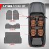 imageMotor Trend FlexTough Performance All Weather Rubber Car Floor Mats with Cargo Liner  Full Set Front ampamp Rear Odorless Floor Mats for Cars Truck SUV BPAFree Automotive Floor Mats GrayGray