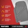 imageMotor Trend FlexTough Performance All Weather Rubber Car Floor Mats with Cargo Liner  Full Set Front ampamp Rear Odorless Floor Mats for Cars Truck SUV BPAFree Automotive Floor Mats GrayGray