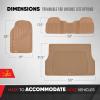 imageMotor Trend FlexTough Performance All Weather Rubber Car Floor Mats with Cargo Liner  Full Set Front ampamp Rear Odorless Floor Mats for Cars Truck SUV BPAFree Automotive Floor Mats GrayBeige Tan