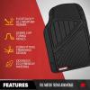 imageMotor Trend FlexTough Performance All Weather Rubber Car Floor Mats with Cargo Liner  Full Set Front ampamp Rear Odorless Floor Mats for Cars Truck SUV BPAFree Automotive Floor Mats GrayBlack  Cargo