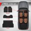 imageMotor Trend FlexTough Performance All Weather Rubber Car Floor Mats with Cargo Liner  Full Set Front ampamp Rear Odorless Floor Mats for Cars Truck SUV BPAFree Automotive Floor Mats GrayBlack  Cargo