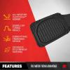 imageMotor Trend Premium FlexTough Deep Dish Rear Rubber Floor Mat Liners Heavy Duty AllWeather Universal Fit TrimToFit Floor Mats for Cars Sedans Trucks SUVs Durable ampamp Easy To Clean Car Mats  BlackBlack