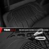 imageMotor Trend WingRunner Rubber Rear Floor Mats Liners for 2nd or 3rd Row Back Row 1Piece Heavy Duty All Weather Protection Universal Fit Designed to Fit Trucks Cars Sedans SUVs Easy to Clean  Black