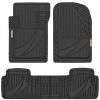 imageMotor Trend FlexTough Advanced Beige Rubber Car Floor Mats  Heavy Duty Trim to Fit All Weather Floor Mats for Cars Truck SUV  Automotive Car Interior Floor Liner Protection  Universal FitBlack