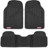 imageMotor Trend FlexTough Performance All Weather Rubber Car Floor Mats  3 Piece Floor Mats Automotive Liners for Cars Truck SUV HeavyDuty Waterproof Black