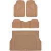 imageMotor Trend FlexTough Performance All Weather Rubber Car Floor Mats with Cargo Liner  Full Set Front ampamp Rear Odorless Floor Mats for Cars Truck SUV BPAFree Automotive Floor Mats GrayBeige Tan
