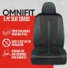 imageBDK OmniFit Seat Covers for Cars TwoTone Gray Car Full Set with Hooded Split Bench Cover Interior Accessories Automotive
