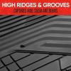 imageMotor Trend AdventureMax Car Floor Mats Full Set  Durable Rubber Floor Mats for Cars with Debris Capture Grooves All Weather Interior Protection for Front and Rear with NonSlip Backing Black
