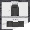 imageMotor Trend FlexTough Black Floor Mats for Cars ampamp Cargo Mat Full Set  All Weather Front ampamp Rear Rubber Automotive Floor Mats ampamp Cargo Liner for SUV Car ampamp Van  Interior Trunk Mat ampamp Floors CoverBeige
