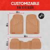 imageMotor Trend FlexTough Performance All Weather Rubber Car Floor Mats  3 Piece Floor Mats Automotive Liners for Cars Truck SUV HeavyDuty Waterproof BeigeBeige