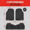 imageMotor Trend FlexTough Performance All Weather Rubber Car Floor Mats  3 Piece Floor Mats Automotive Liners for Cars Truck SUV HeavyDuty Waterproof BeigeBlack