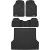 imageMotor Trend FlexTough Performance All Weather Rubber Car Floor Mats  3 Piece Floor Mats Automotive Liners for Cars Truck SUV HeavyDuty Waterproof BeigeBlack