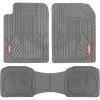imageMotor Trend AdventureMax Car Floor Mats Full Set  Durable Rubber Floor Mats for Cars with Debris Capture Grooves All Weather Interior Protection for Front and Rear with NonSlip Backing Gray