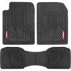 imageMotor Trend AdventureMax Car Floor Mats Full Set  Durable Rubber Floor Mats for Cars with Debris Capture Grooves All Weather Interior Protection for Front and Rear with NonSlip Backing Black