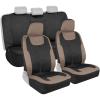 imageMotor Trend BlueBlack Waterproof Seat Covers for Front Seats  Premium Neoprene Blue Seat Covers Car Seat Protectors with Removable Headrest Interior Covers for Auto Truck Van SUV Seat ProtectionBeige Front Black Rear