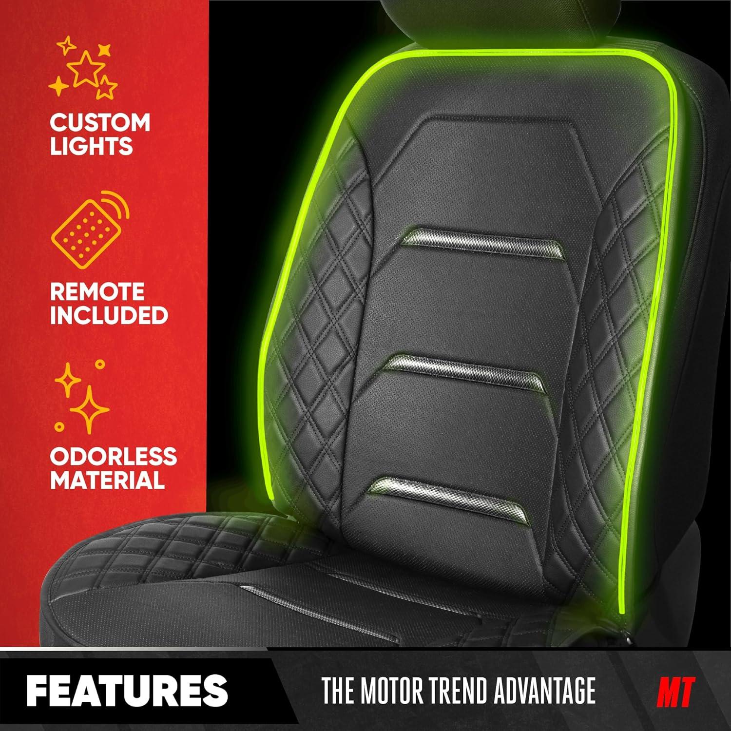 imageMotor Trend LED Car Lights Up Multi Color Seat Protector for Cars SUV Truck with Auto Interior Lights1pc Seat Cover