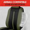 imageMotor Trend Black Cloth Car Seat Covers for Front Seats  Premium Automotive Bucket Seat Covers Made for Vehicles with Removable Headrests Interior Covers for Car Truck Van SUV Seat ProtectorGreen Front Seats