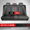 imageMotor Trend Car Seat Cushion 2 Pack  Diamond Stitched Faux Leather Seat Covers for Cars Trucks SUV Black Padded Car Seat Covers with Storage Pockets Premium Automotive Seat Covers for Front SeatsGray