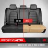 imageMotor Trend Car Seat Cushion 2 Pack  Diamond Stitched Faux Leather Seat Covers for Cars Trucks SUV Black Padded Car Seat Covers with Storage Pockets Premium Automotive Seat Covers for Front SeatsBeige