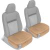 imageMotor Trend Car Seat Cushion 2 Pack  Diamond Stitched Faux Leather Seat Covers for Cars Trucks SUV Black Padded Car Seat Covers with Storage Pockets Premium Automotive Seat Covers for Front SeatsBeige